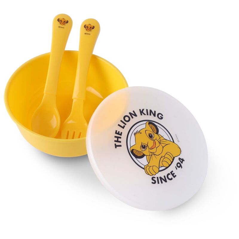 Disney Baby Feeding Bowl, Fork & Spoon Set, Yellow