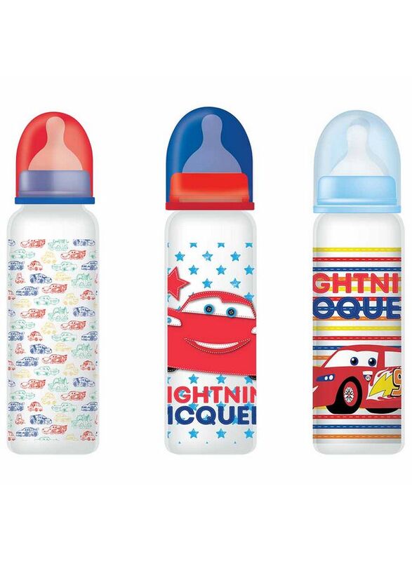 Disney Cars 9oz Baby Feeding Bottle Pack of 3, Multicolour