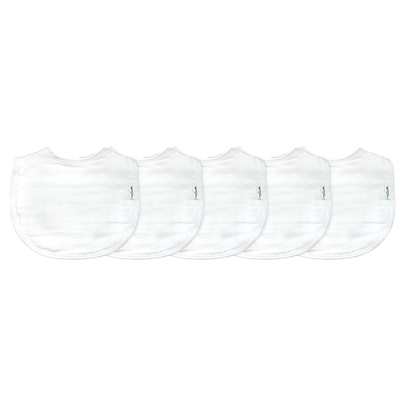 

Green Sprouts Muslin Bibs, 5 Pieces, White