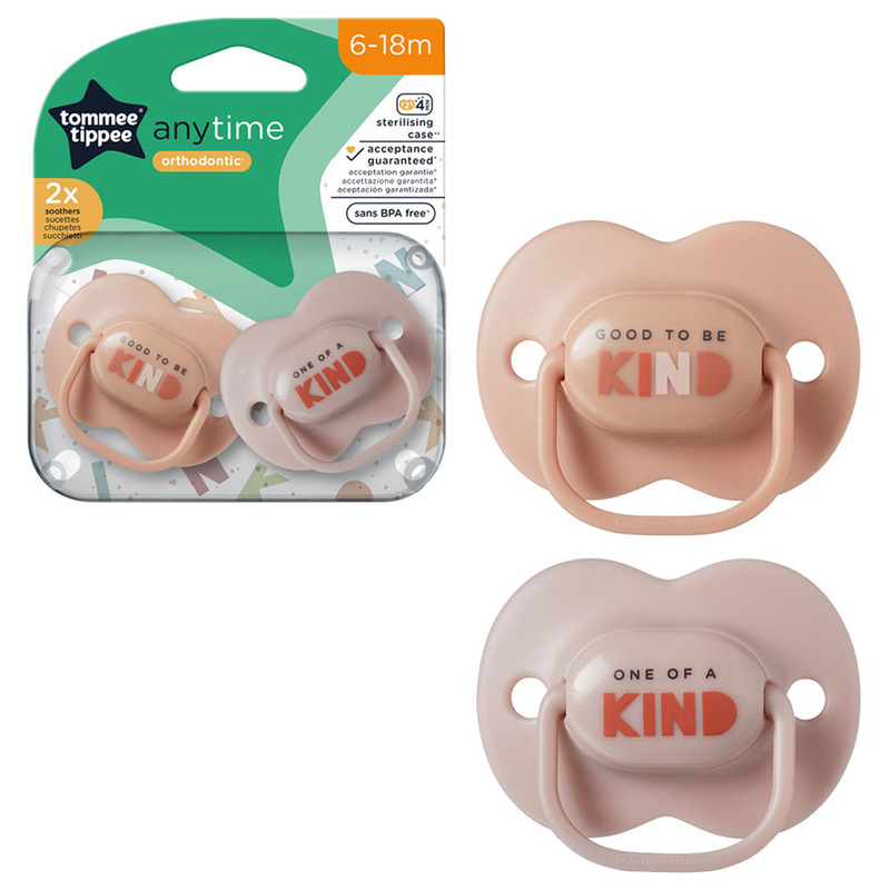 Tommee Tippee Anytime Soother, 2 Pieces, Pink