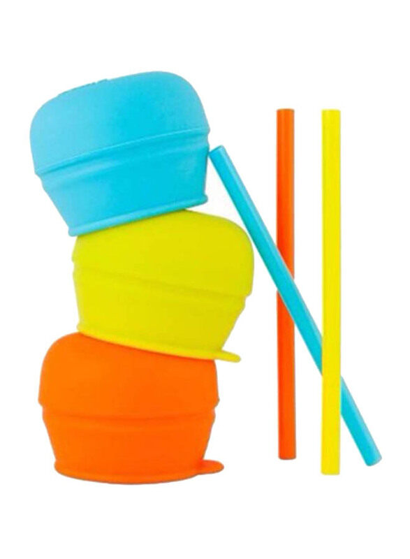 

Boon Snug Stretchy Silicone Reusable Lids + Straws, Multicolour