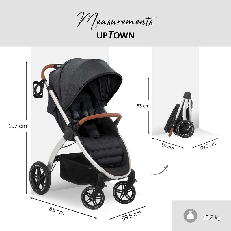Hauck Uptown Standard Baby Stroller, Black