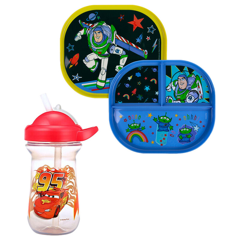 

The First Years Disney Pixar Plate & Flip Top Straw Cup, Multicolour