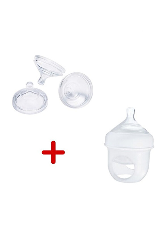

Boon Silicone Bottle with Nursh Nipples, 3 x 118ml, Clear