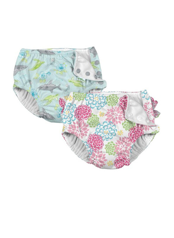 

Green Sprouts Snap Reusable Swimsuit Diaper, 6 Months, 2 Count, Multicolour