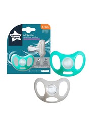 Tommee Tippee Advanced Sensitive Soother Pack of 2, Multicolour