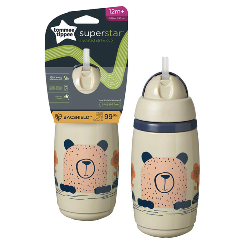 Tommee Tippee Superstar Insulated Straw Cup, 266ml, White
