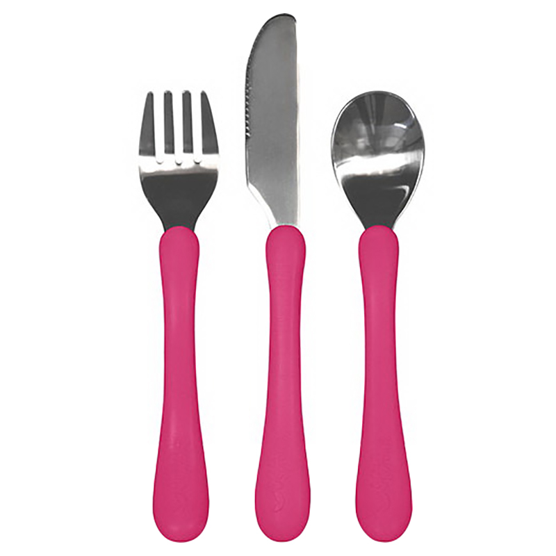 Green Sprouts Learning Cutlery Set, 3 Pieces, 12+ Months, Pink
