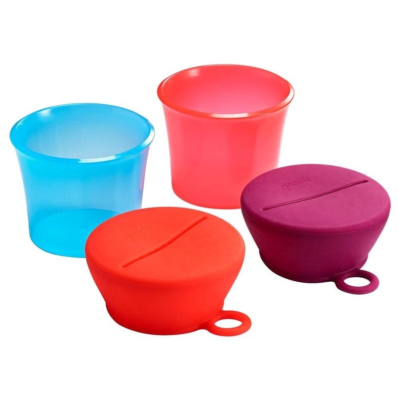 

Boon Snug Snack Containers with Stretchy Silicone Lids, Pink