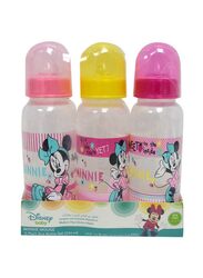Disney Minnie Mouse 9oz Baby Feeding Bottle Pack of 3, Multicolour