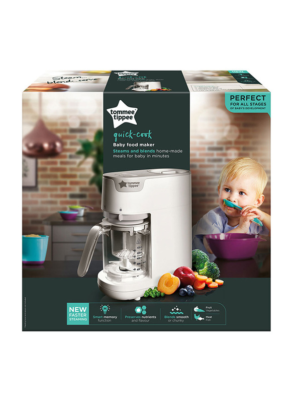 Tommee Tippee Baby Food Steamer Blender w/ Weaning Kit, White