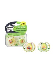 Tommee Tippee Closer To Nature Fun Style Soother for Ages 0-6 Month, Multicolour