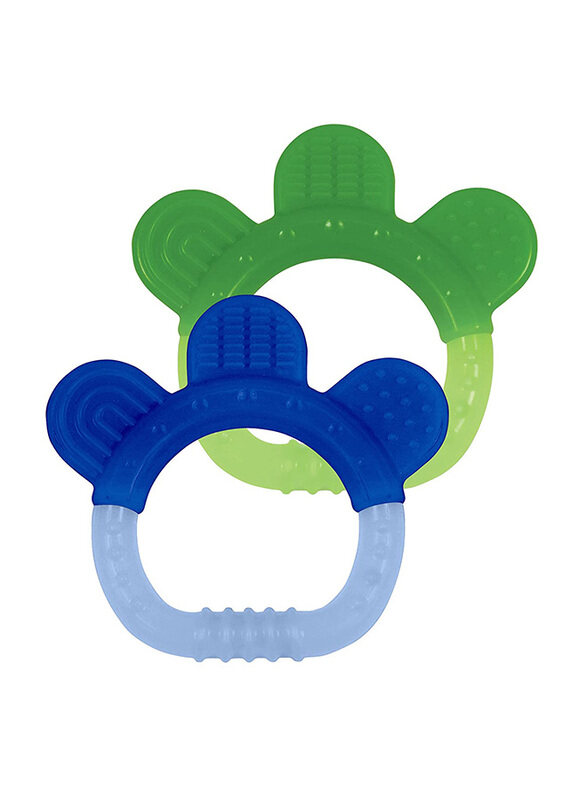 

Green Sprouts Gums & Promotes Healthy Oral Development Silicone Teether, 2 Piece, Green/Blue