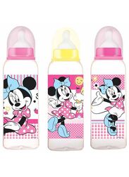 Disney Minnie Mouse 9oz Baby Feeding Bottle Pack of 3, Multicolour