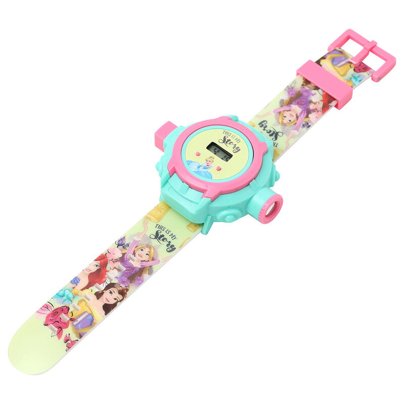 

Disney Princess Digital Watch for Kids, with 12 Images Projector, Multicolour-Green