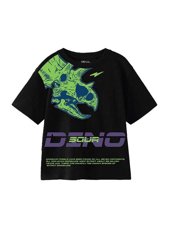 

Aiko Boys Stylish Printed T-Shirt, 3-4 Years, Black