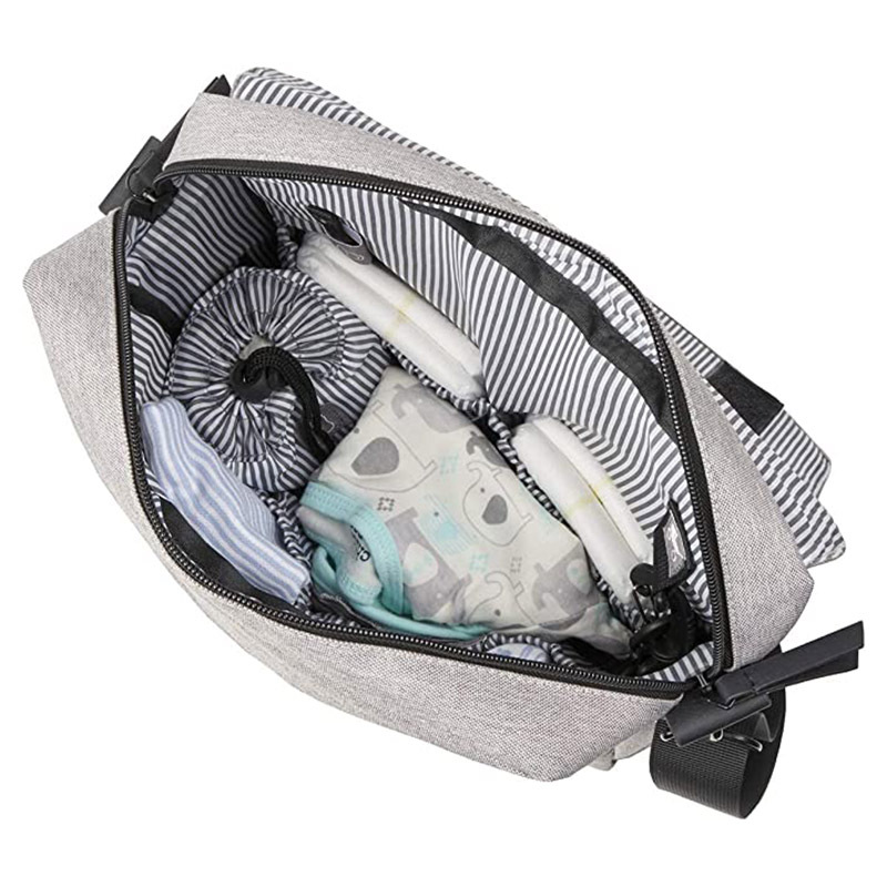 BaBaBing Daytripper Lite Changing Diaper Bag for Baby, Grey Marl
