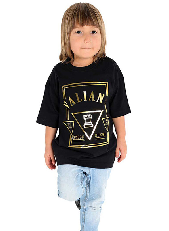 

Aiko Cotton Boys Stylish Printed T-Shirt, 7-8 Years, Black