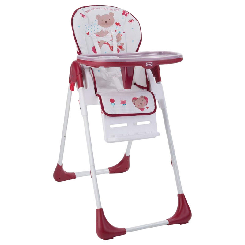 

Nuluv Highchair with 3 Height Levels Jam, White/Red