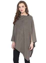 Pluchi Rosette Maternity Poncho for Women, Grey