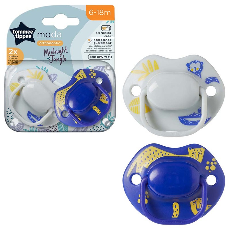 Tommee Tippee Moda Soother, 2 Pieces, Blue/White