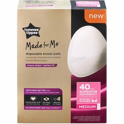 Tommee Tippee Made For Me Disposable Breast Pads, Medium, 40 Piece, White