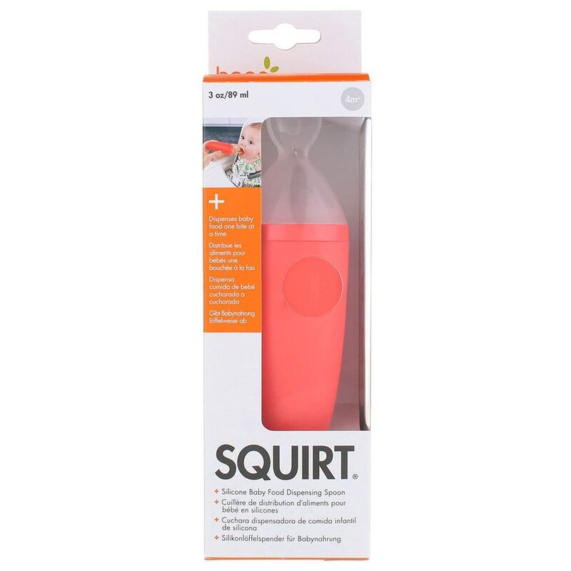 Boon Squirt Silicone Baby Food Dispensing Spoon, 90ml, Pink