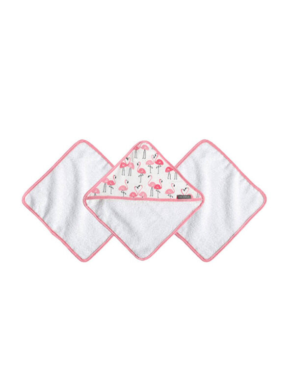 

JJ Cole Washcloth And Bath Mitt Set, Pink Flamingos