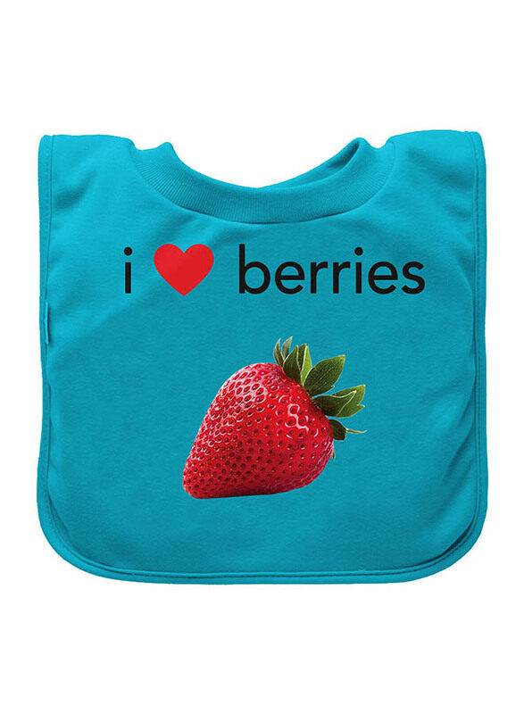 

Green Sprouts Pull-Over Food Berries Design Bib, Aqua