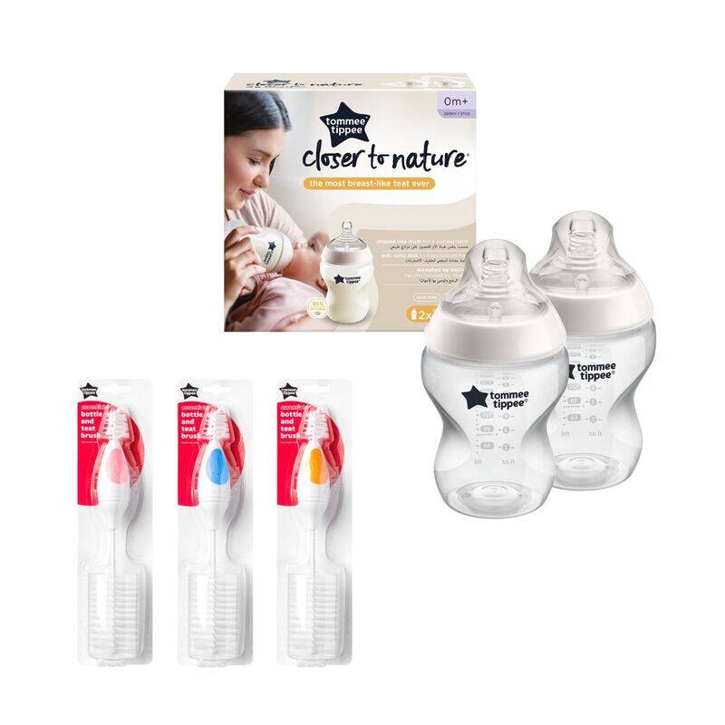 

Tommee Tippee Closer to Nature Feeding Bottle Set, Clear/White