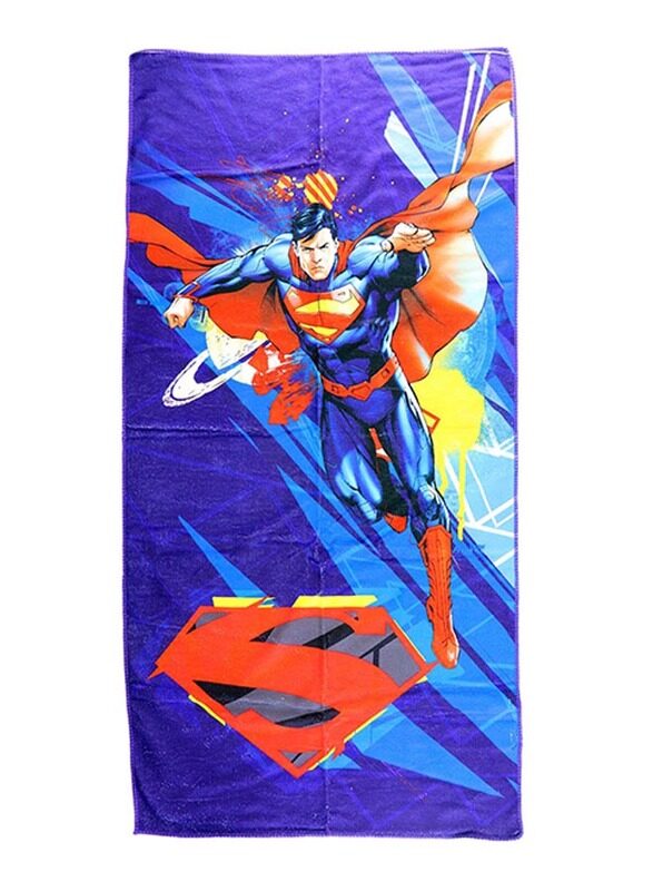 

Warner Bros DC Comics Superman Microfibre Beach Bath Towel, 55 x 110cm, Blue