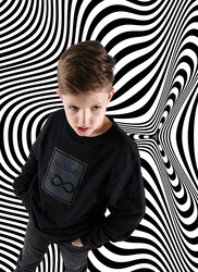 Aiko Cotton Boys Stylish Printed Long Sleeve T-Shirt, 9-10 Years, Black