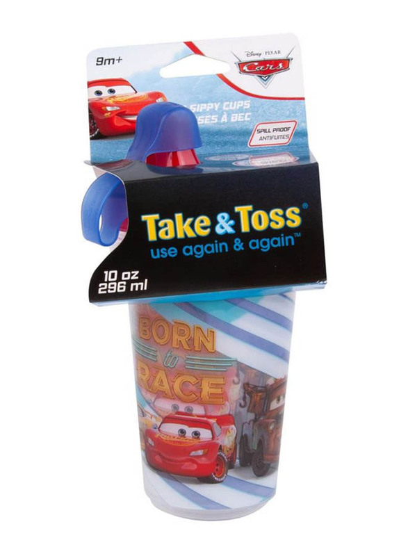 The First Years Cars Take & Toss 10oz Sippy Cup Pack of 3, Multicolour
