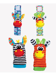 Playgro Jungle Wrist Rattle & Foot Finder Bracelets & Socks for Babies, Multicolour