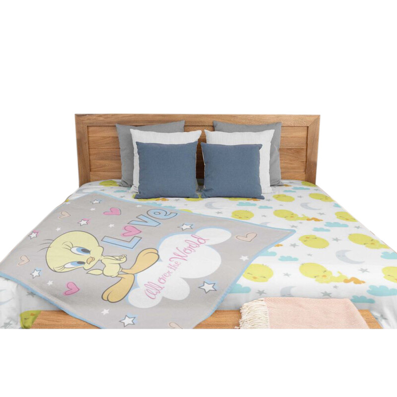 

Warner Bros 160 x 220cm Tweety Flannel Blanket, Grey/Multicolour