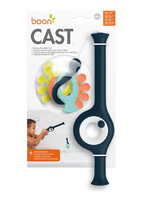 Boon Cast Fishing Pole Bath Toy, 4 Pieces, Multicolour