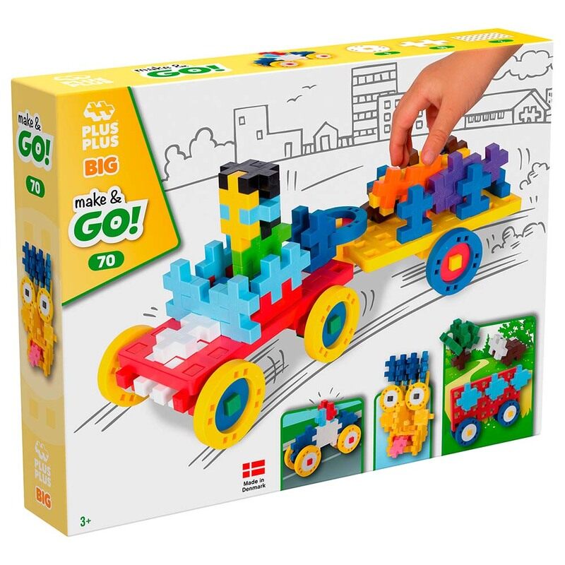 

Plus Plus Big Make & Go Building Set, 70 Pieces, Ages 3+