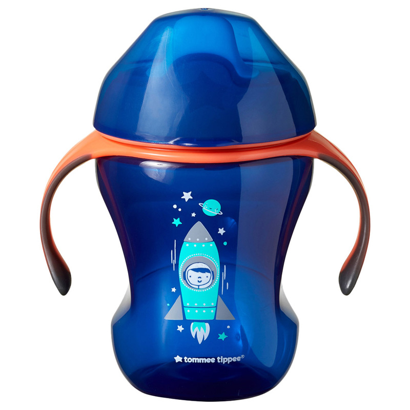Tommee Tippee Rocket Boy Explora Easy Drink Cup, 230ml, 6+ Months, Blue