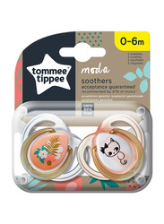 Tommee Tippee Moda Soother Pack of 2 -Girl , Orange