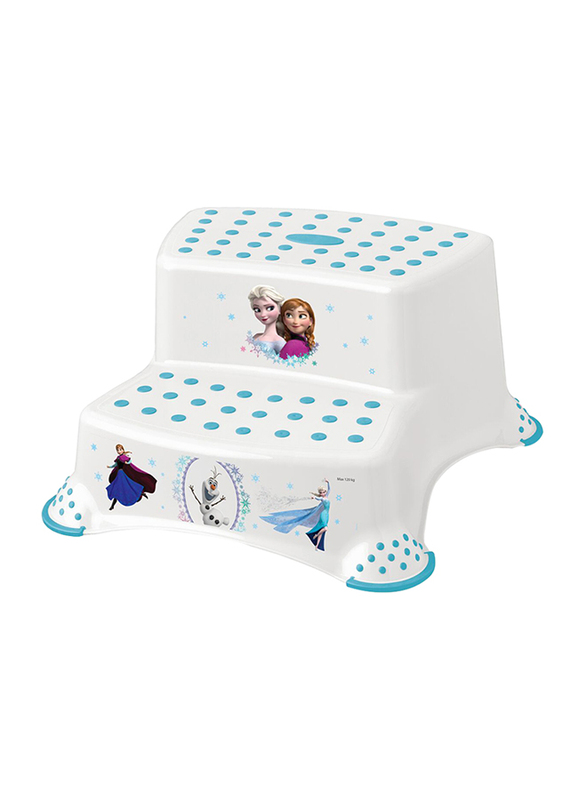 Keeeper Frozen Double Step Stool with Anti-Slip Function, White