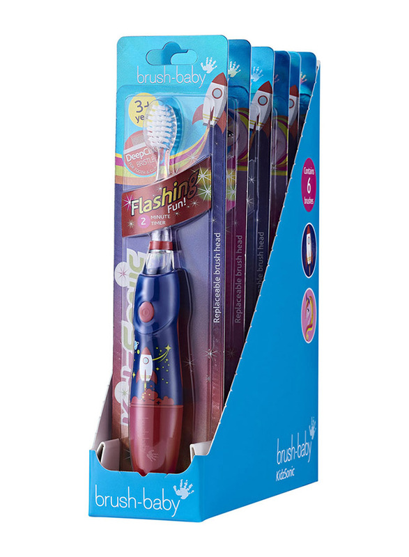 Brush Baby New Kidzsonic Rocket Electric Toothbrush, 2 Pieces, Multicolour