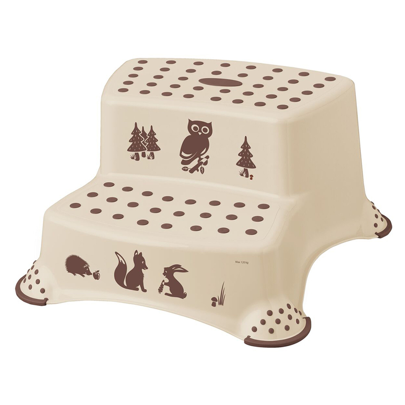 Keeeper Double Step Stool with Anti-Slip Function, Beige