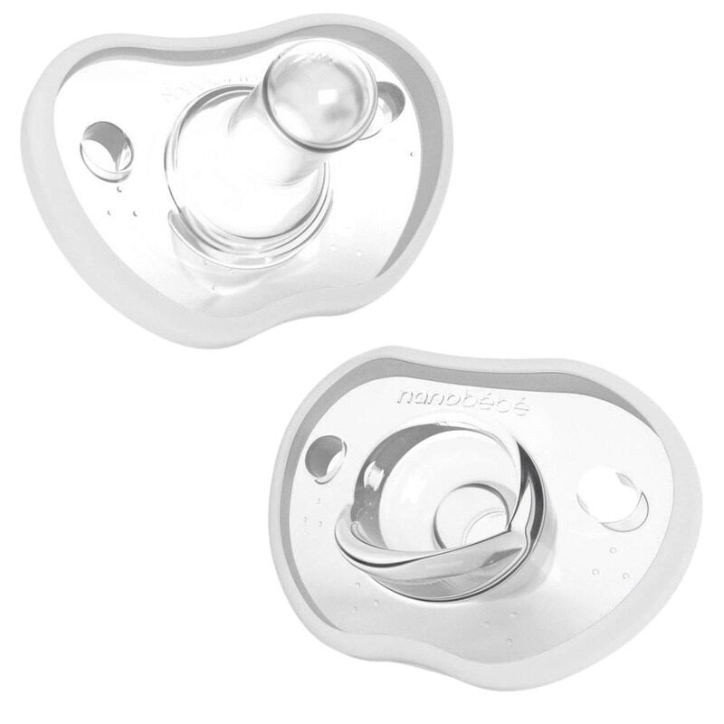 

Nanobebe Flexy Pacifier Set, 2 Pieces, White/Clear