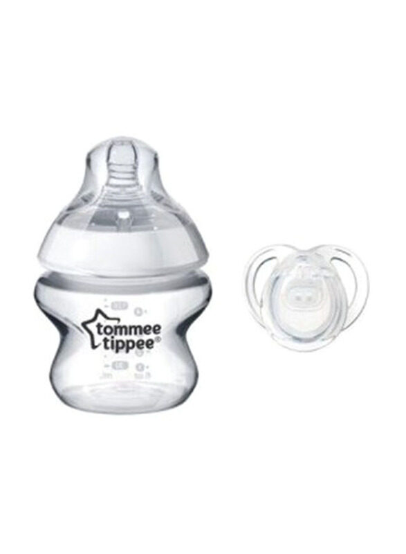 

Tommee Tippee Anti Colic Feeding Bottle & Newborn Soother, 2 Pieces, 150ml, Clear