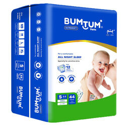 Bumtum Baby Super Jumbo Pants Style Diaper, S, 44 Count