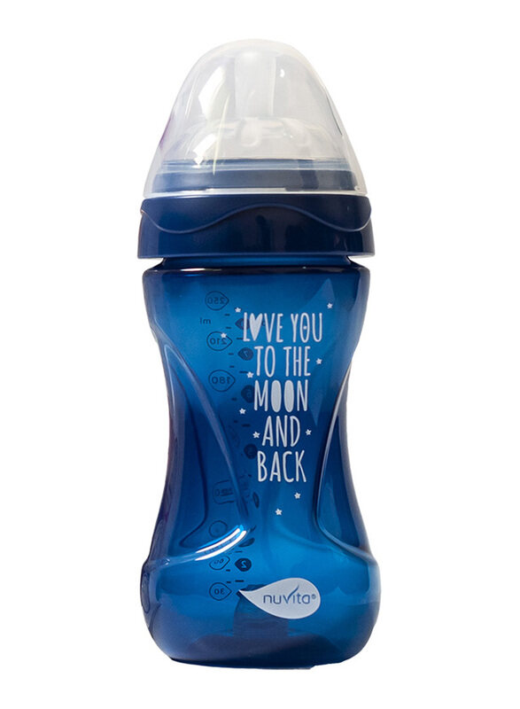 

Nuvita Mimic Cool Anti Colic Baby Bottles 250ml, Navy Blue