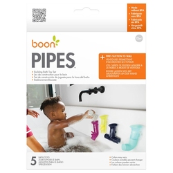 Boon 5-Piece Set Pipes Building Bath Toys for Kids, Multicolour