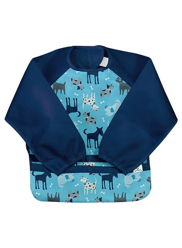 

Green Sprouts Snap & Go Easy Wear Bib Aqua Dogs, Blue