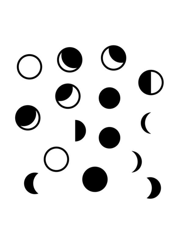 

Roommates Phases of The Moon Chalk Peel & Stick Wall Decals, Black