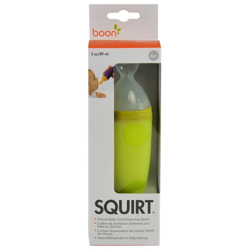 Boon Squirt Silicone Baby Food Dispensing Spoon, 90ml, Green